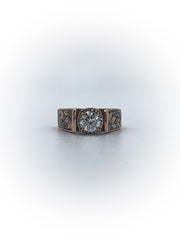 Cathedral Engraved Engagement Ring (Custom Order Spot)