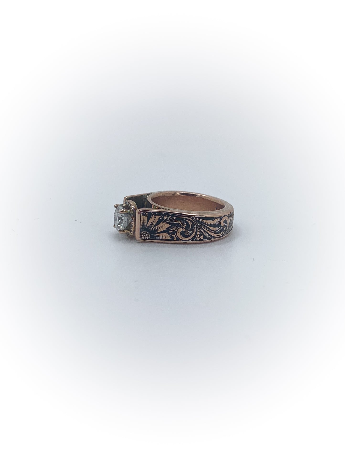 Cathedral Engraved Engagement Ring (Custom Order Spot)