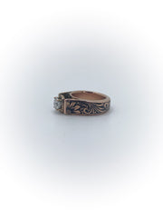 Cathedral Engraved Engagement Ring (Custom Order Spot)