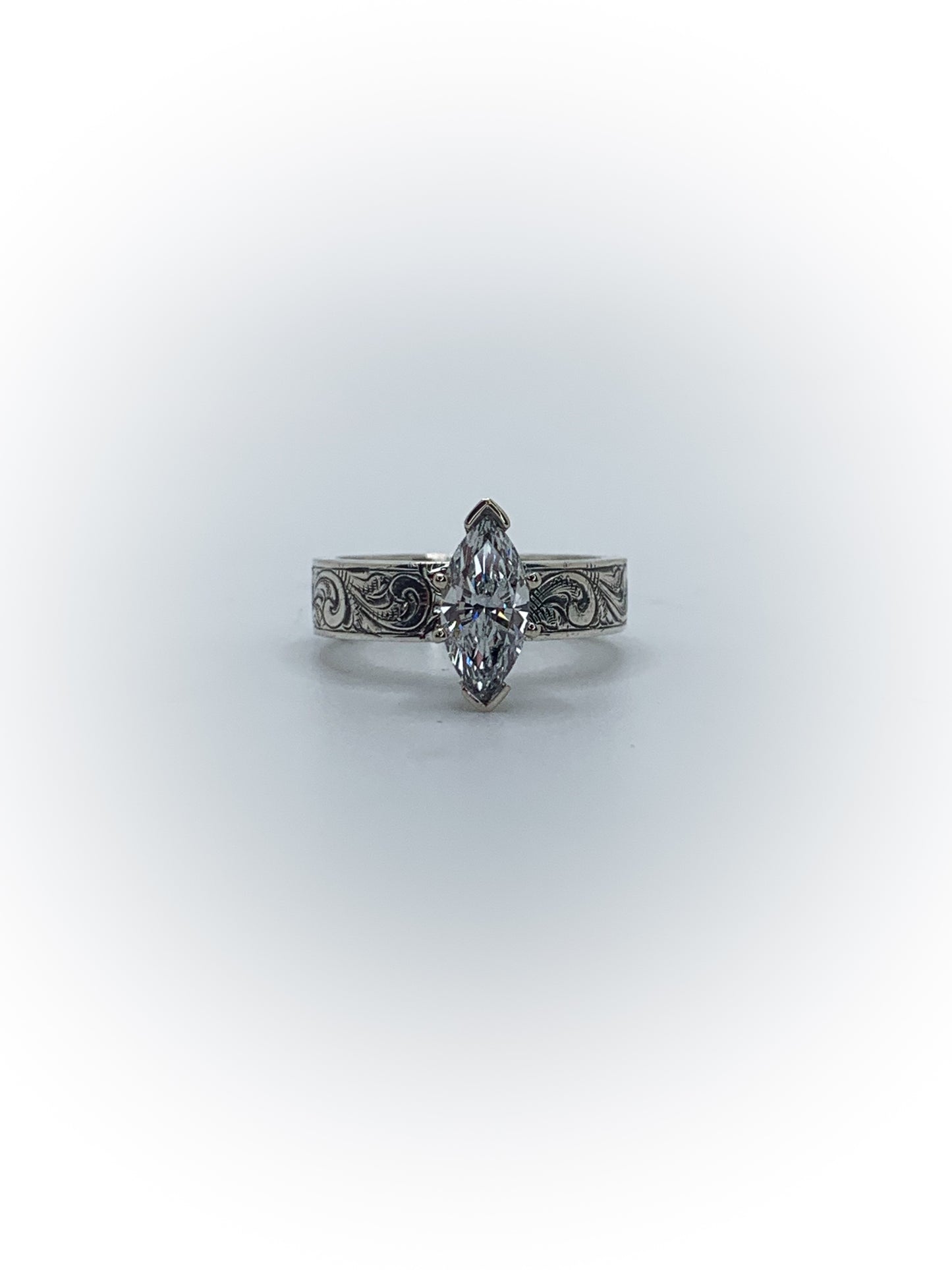 Engraved Solitaire Engagement Ring (Custom Order Spot)