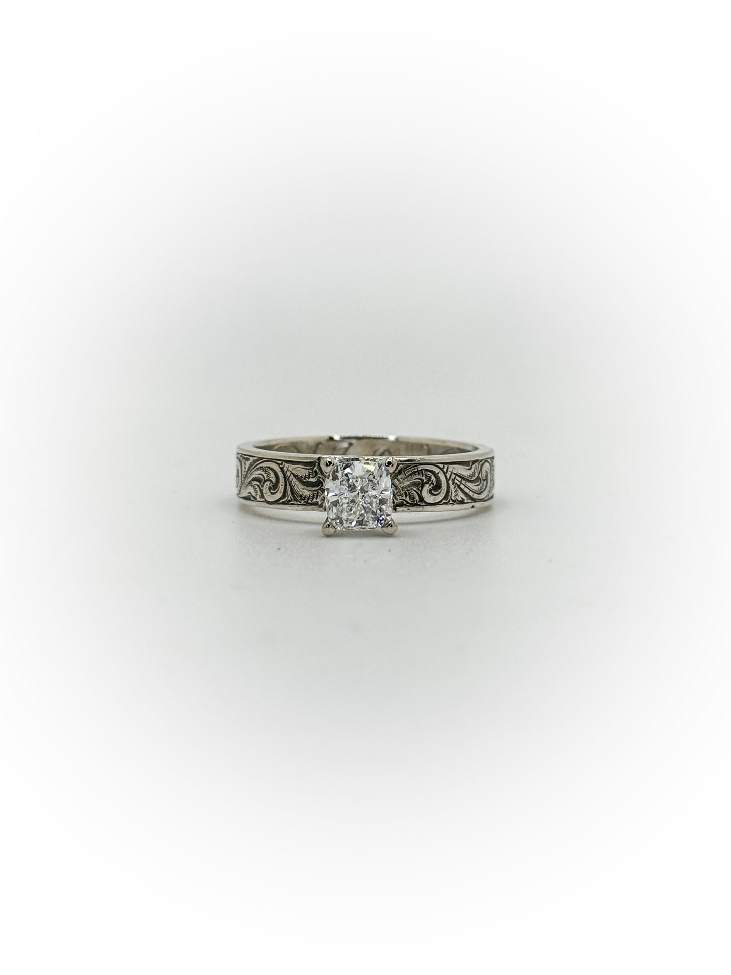 Engraved Solitaire Engagement Ring (Custom Order Spot)