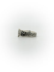 Cathedral Engraved Engagement Ring (Custom Order Spot)